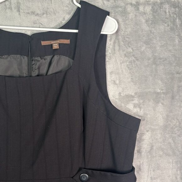 Merino Black Sleeveless Striped Fully Lined Midi Dress Size 22W - Picture 4 of 12